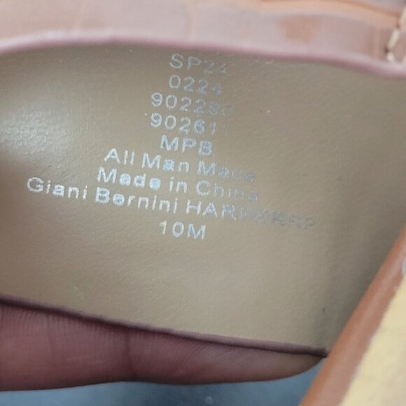 NEW Giani Bernini Harperr Memory Foam Platform  Cinnamon Croc  10 Sandals - Picture 7 of 9